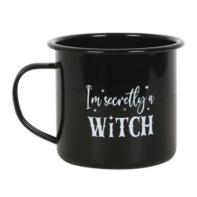 Soy una taza de esmalte de bruja en secreto