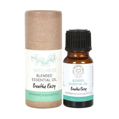 Breathe Easy Olio essenziale miscelato di menta piperita ed eucalipto