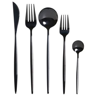 CUBERTERIA SET 20 INOX 3X1,5X13 3MM NEGRO PC207649
