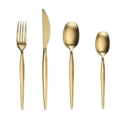 CUTLERY SET 24 STAINLESS STEEL 2X0.5X22 GOLDEN PC207652