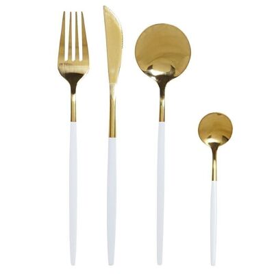 CUTLERY SET 24 STAINLESS STEEL 4,5X2,5X20,5 3MM GOLDEN PC207653