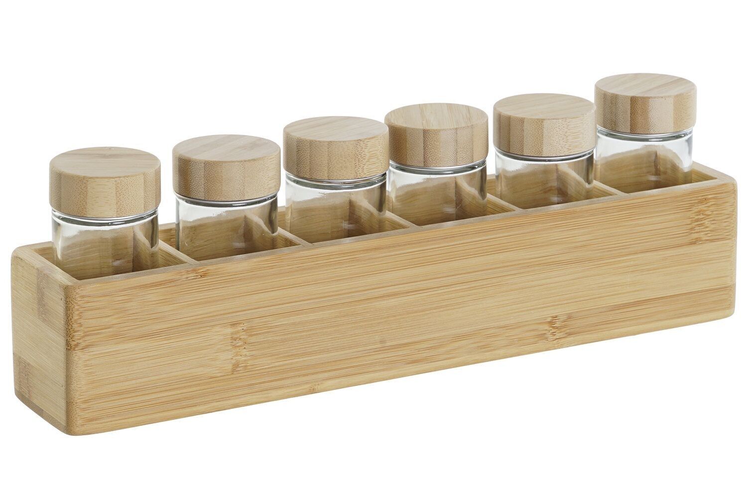 SPECIAL RACK SET 7 BAMBOO GLASS 32,5X6,5X6,5 NATURAL PC207674