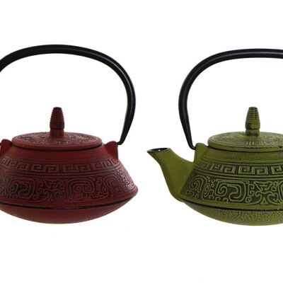 STAINLESS STEEL CAST IRON TEAPOT 18X16X12 800ML, 2 ASSORTMENTS. SM175637