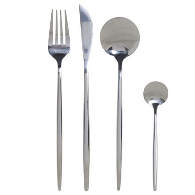 SET 16 POSATE ACCIAIO INOX 3X1,5X13 3MM CROMATO SM183743