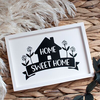 Plateau / Vide poche rectangle en Jesmonite : Home Sweet Home