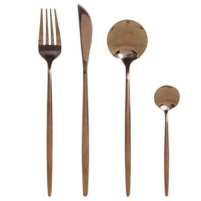 CUTLERY SET 16 INOX 3X1,5X13 3MM BRONZE SM183746