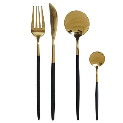 CUTLERY SET 16 STAINLESS STEEL 3X1,5X13 3MM GOLDEN SM183747