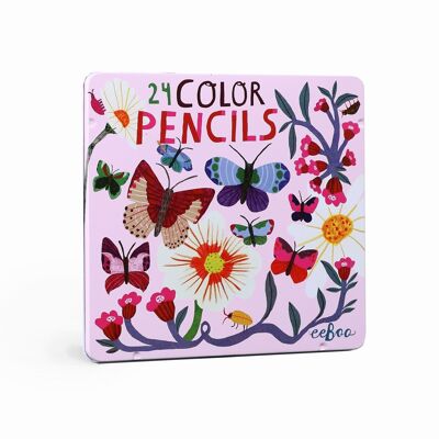 EEBOO PAPILLONS 24 CRAYONS