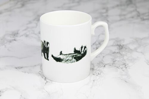 Badger Bone China Mug Hand Printed