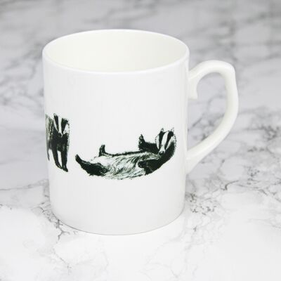 Badger Bone China Mug Hand Printed