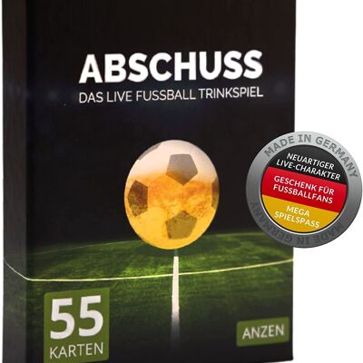 ABSCHUSS - Il gioco di bevute di calcio dal vivo | Mazzo di 55 carte | Nuovo personaggio dal vivo | Giocabile per tutte le partite di calcio dal vivo come la Bundesliga | Merchandising e regalo per gli appassionati di calcio