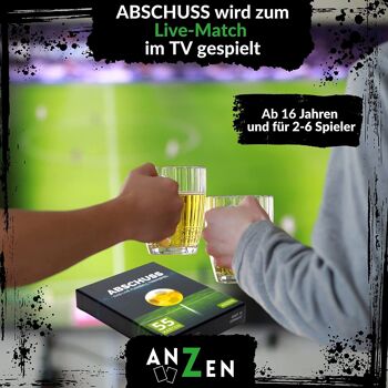 ABSCHUSS - Le jeu de football à boire en direct | Jeu de 55 cartes | Roman personnage vivant | Jouable pour tous les matchs de football en direct tels que la Bundesliga | Marchandises et cadeaux pour les fans de football 12