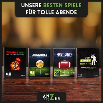 ABSCHUSS - Le jeu de football à boire en direct | Jeu de 55 cartes | Roman personnage vivant | Jouable pour tous les matchs de football en direct tels que la Bundesliga | Marchandises et cadeaux pour les fans de football 14