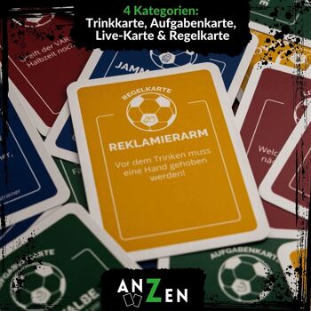 ABSCHUSS - Le jeu de football à boire en direct | Jeu de 55 cartes | Roman personnage vivant | Jouable pour tous les matchs de football en direct tels que la Bundesliga | Marchandises et cadeaux pour les fans de football 5