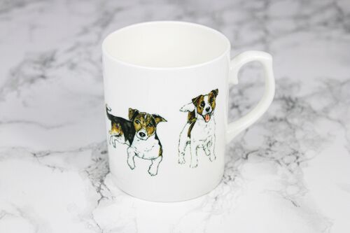 Jack Russel Dog Bone China Mug Hand Printed