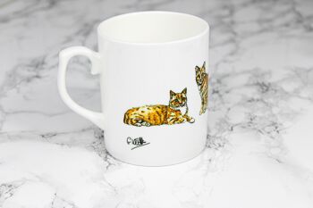 Ginger Tabby Cat Bone China Mug imprimé à la main 4