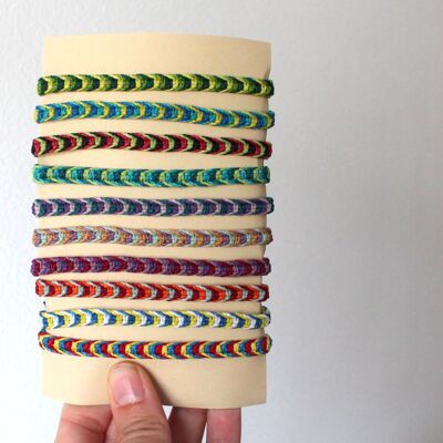 Bracelets surfeurs colorés tricolores - vendus par lot de 10