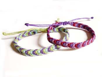 Bracelets surfeurs colorés tricolores - vendus par lot de 10 3