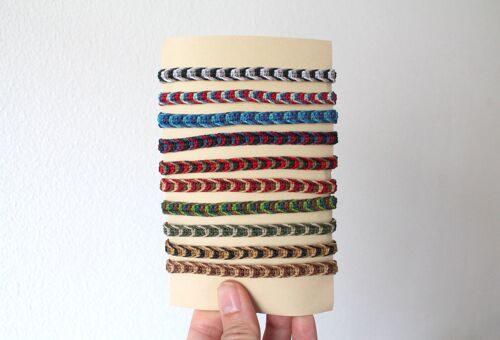 Three-colors surfer bracelets - sold in sets of 10