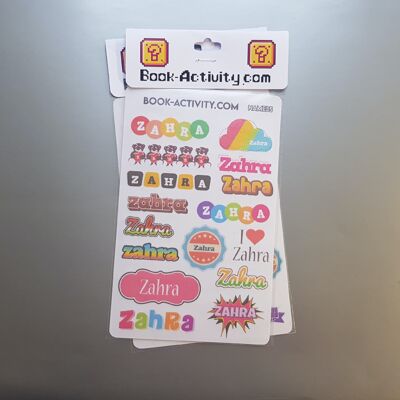 Personalized Stickers With The First Name Zahra: Add A Unique Touch To Your Daily Life