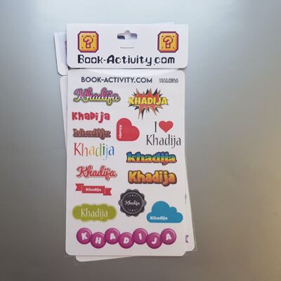 Personalized Stickers With The First Name Khadija: Add A Unique Touch To Your Daily Life