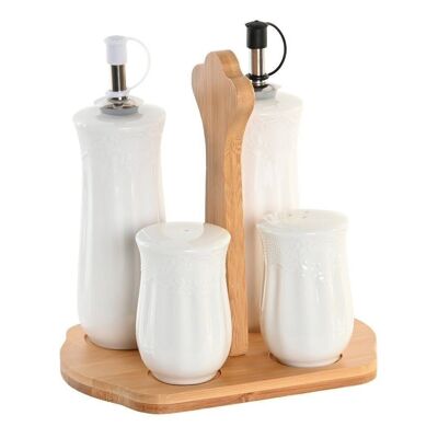 OIL VINEGAR POT SET 5 BAMBOO PORCELAIN 18X15X20 PC207779