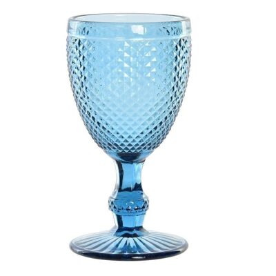 GLASS SET 6 GLASS 8X8X14 240ML, BLUE STRIPED PC207946