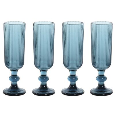 COPA SET 6 CRISTAL 6X6X18,5 150ML, RAYADO AZUL PC207948