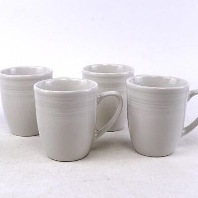 MUG SET 4 PORCELANA 12X10X9 330ML BLANCO PC208146