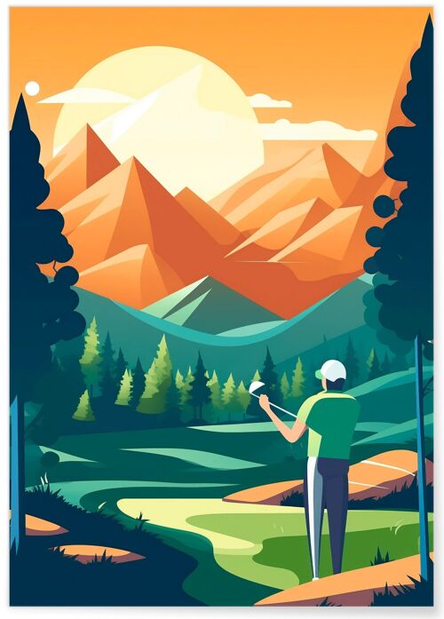 Affiche Illustration Golf