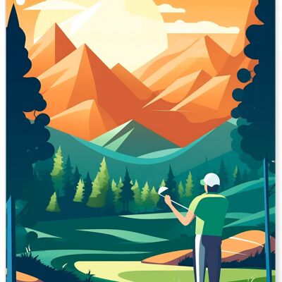 Golf-Illustrations-Plakat