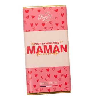 Tablette de chocolat  "La meilleure Maman du Monde" - Chocolat noir 72% 1