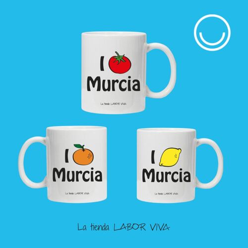 Taza turística "I love Murcia", souvenir Región de Murcia
