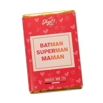 BATman SUPERman MAman - Mini tablette de chocolat noir