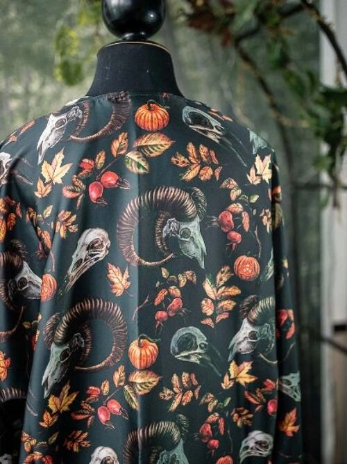 Samhain Robe Sylky Clothing Cardigan Kimono Halloween Fashion cover up Bohemian witchcraft jacket gift for teacher goblincore witch