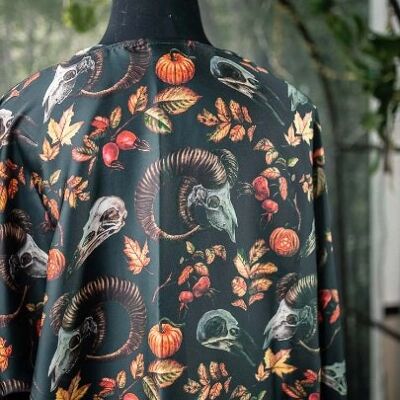 Samhain Robe Sylky Clothing Cardigan Kimono Halloween Fashion Cover Up Bohemian Hexerei Jacke Geschenk für Lehrer Goblincore Hexe