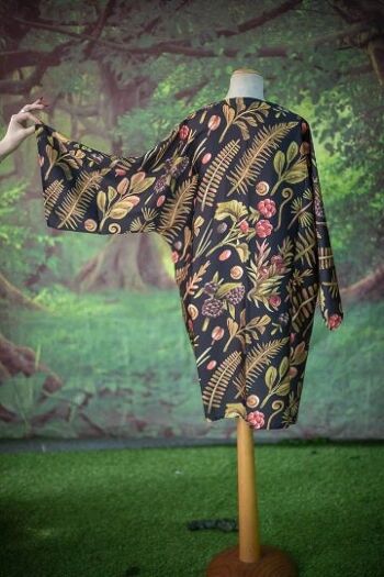 Fern and Forest Fruits Robe Sylky Clothing Cardigan Kimono Fashion cover up Boho Summer boho veste cadeau pour professeur goblincore sorcière 4