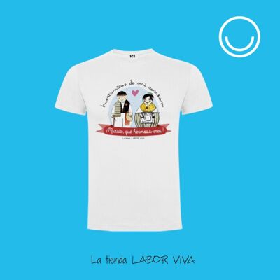T-shirt bianca unisex, Huertanicos de mi corazón, souvenir Regione di Murcia