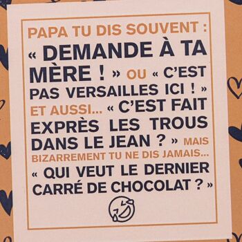 Message fête des Pères - Mini tablette chocolat au lait 2