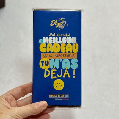 Tablette fête des Pères "le meilleur cadeau" - tablette de chocolat au lait 38%