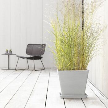 Soucoupe Carrée Blanche L18 | ECOPOTS 2