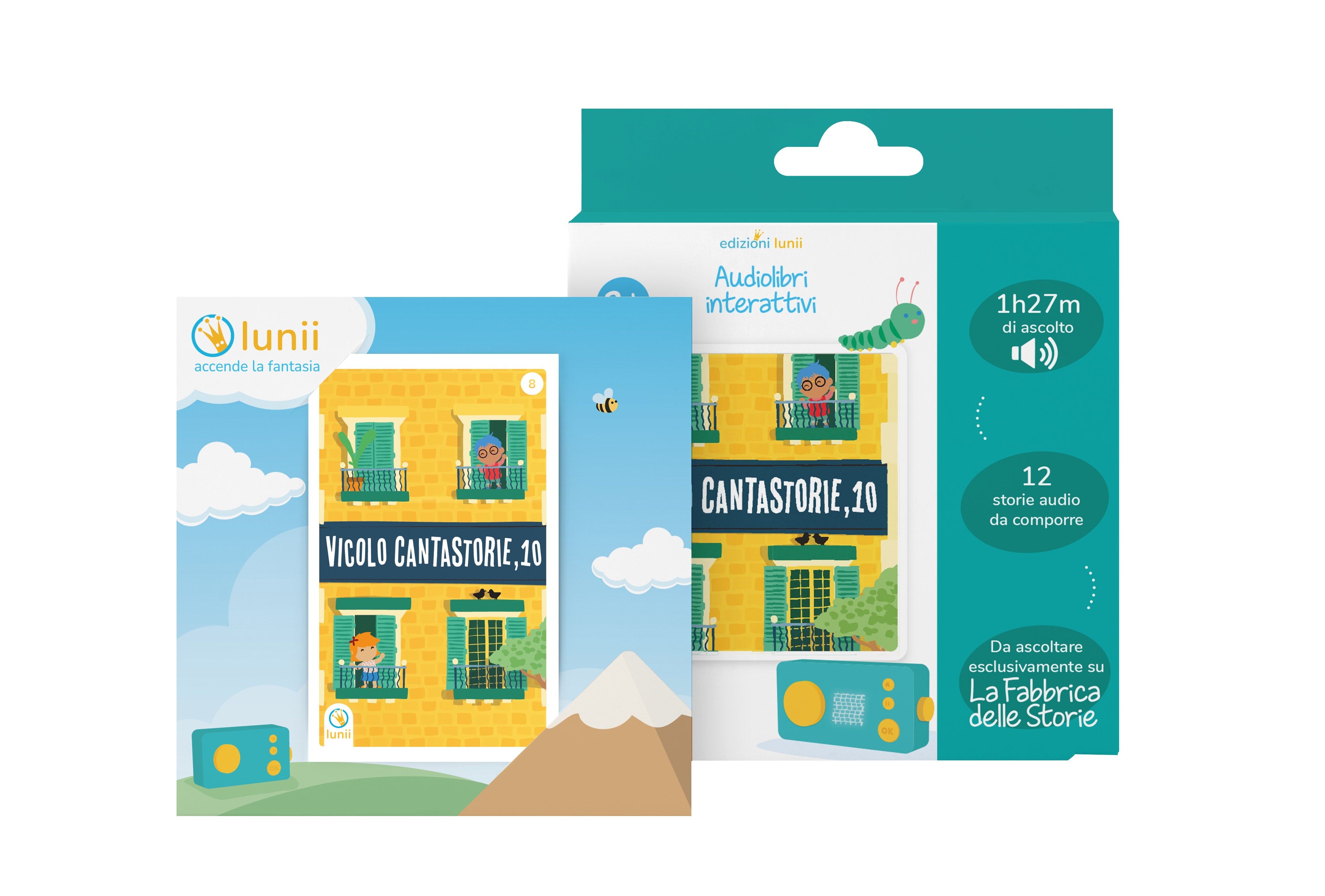 Cofanetto con audiolibro Vicolo Cantastorie, 10 | Storie da ascoltare sulla Fabbrica delle Storie