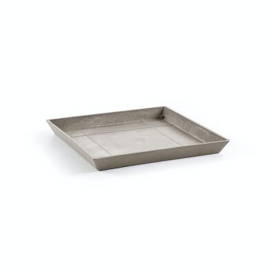 Soucoupe Carrée Taupe L18 | Ecopots