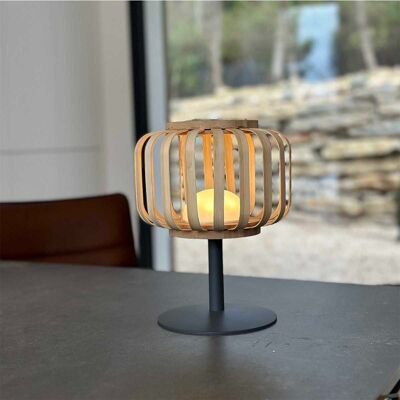 Wireless table lamp STANDY MINI BAMBOO H25cm