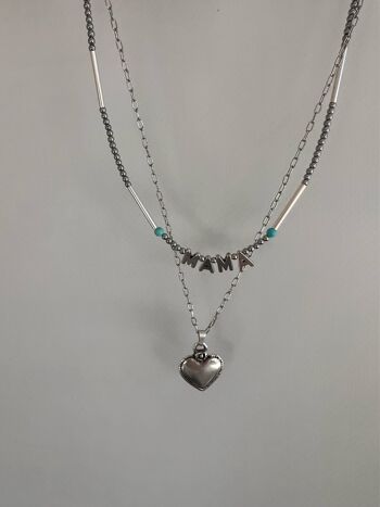 Vintage Liquid Silver Sterling Silver Necklace Hematite Beads