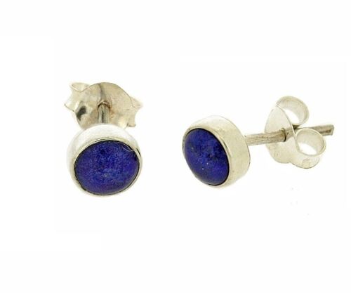 5mm Round Lapis Lazuli Stud Earrings with Presentation Box