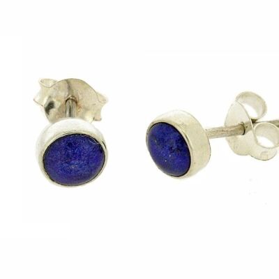 5mm Round Lapis Lazuli Stud Earrings with Presentation Box