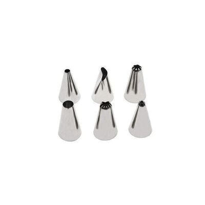 Set of 6 small stainless steel pastry nozzles Zenker Smart Pastry