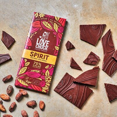 Chocolate Lovechock vegan SPIRIT dark intense 70 g organic