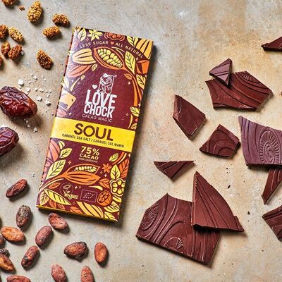 Chocolate Lovechock vegan SOUL Caramel Sea Salt 70 g biologico